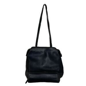 Etienne Algner Black leather shoulder bag Bohemian Hippie Grunge Hobo Basic